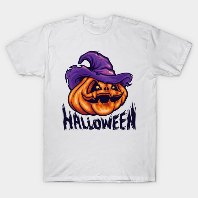 Halloween pumpkin head T-Shirt by sharukhdesign